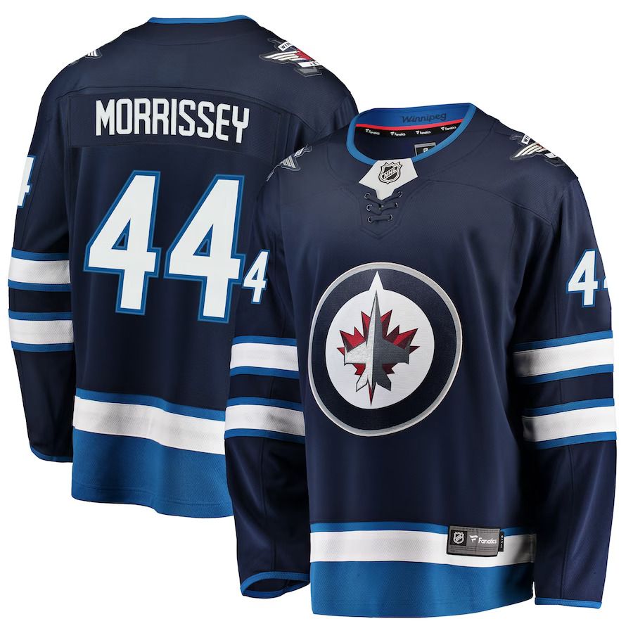 Men Winnipeg Jets #44 Josh Morrissey Fanatics Branded Navy Breakaway Replica NHL Jersey->winnipeg jets->NHL Jersey
